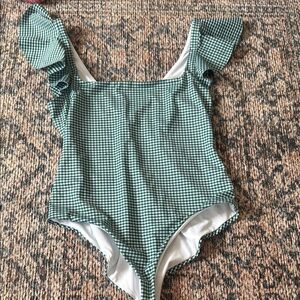 Green Gingham One-Piece Swimsuit